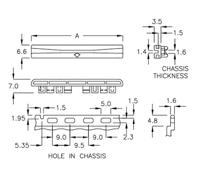 PCB GUIDE RAIL CGM-47YK-2 PCB GUIDE RAIL CGM-47YK-2